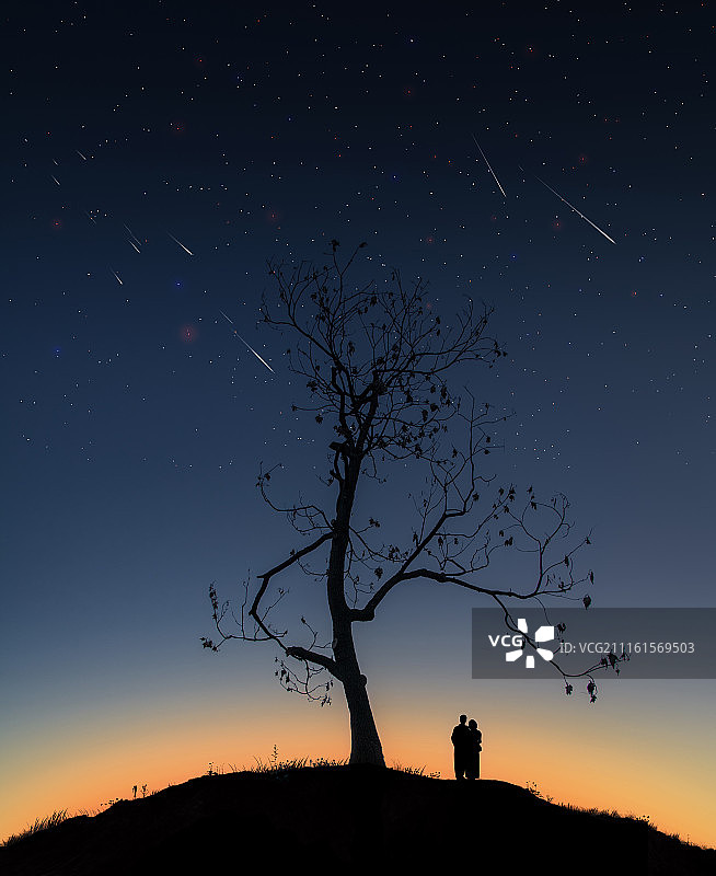 陪她一起看星星图片素材