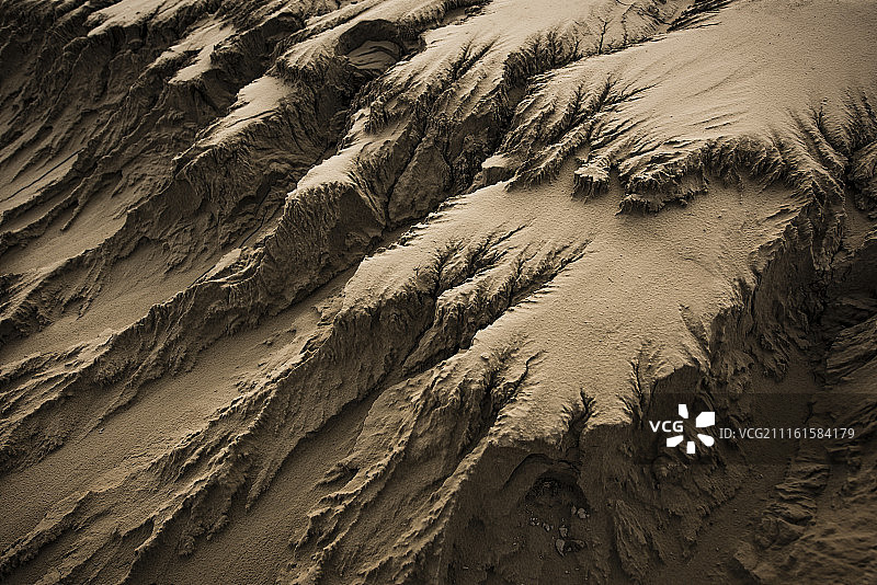 济南黄河岸边的冲刷纹理图片素材