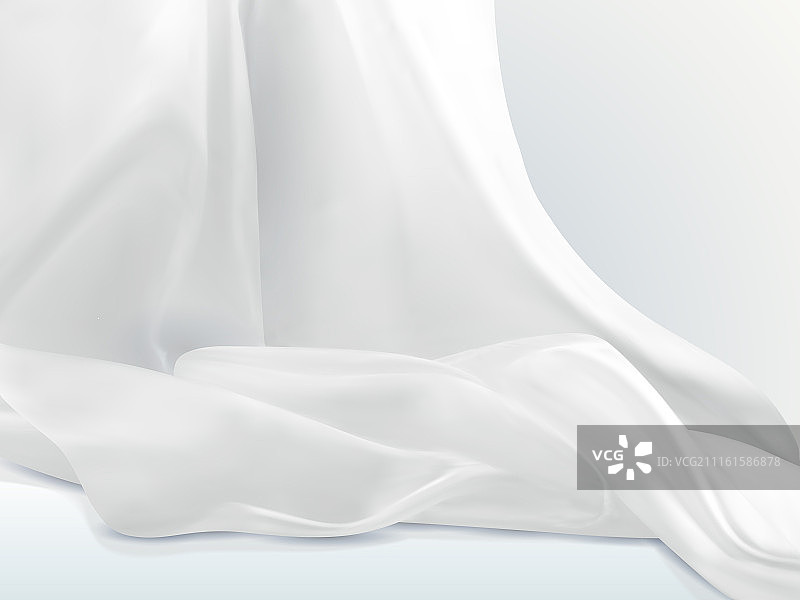 白色布幔设计素材﹐垂坠滑顺质感图片素材