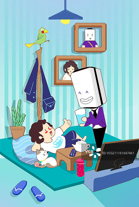 插画家庭智能图片素材