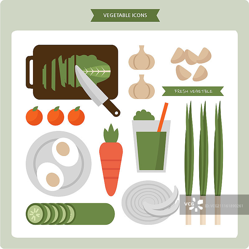 蔬菜拼盘图标集图片素材