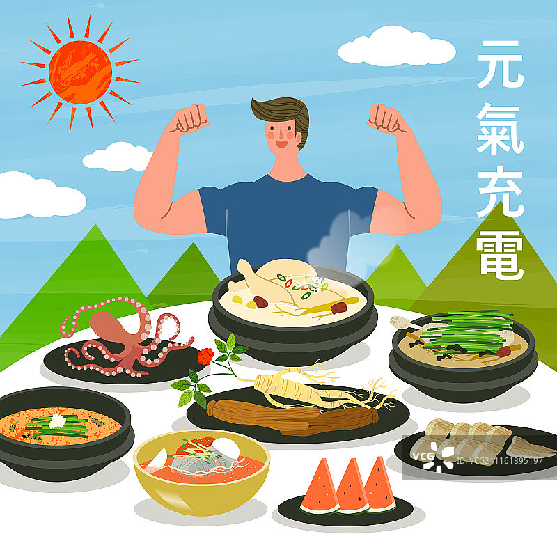 健康菜肴，炎热的一天，食物图片素材