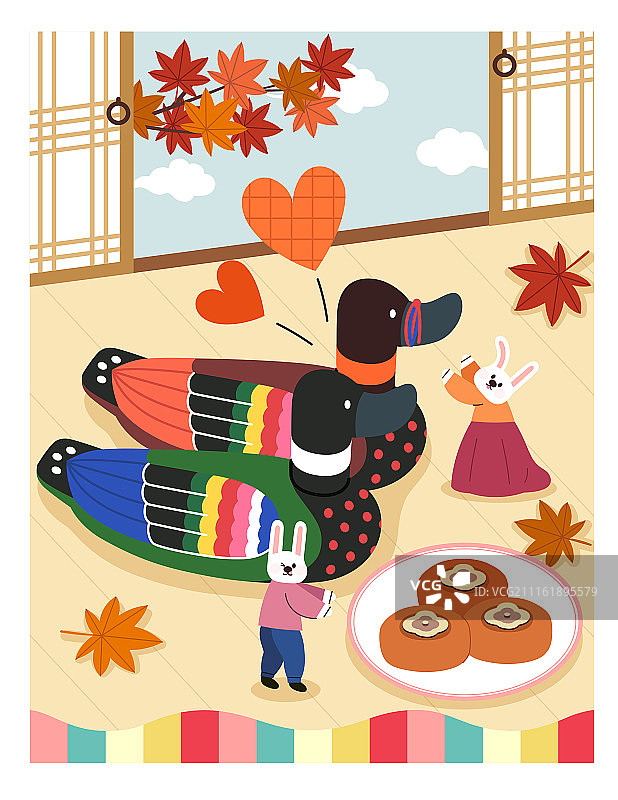 中秋节兔子韩国传统节日图片素材