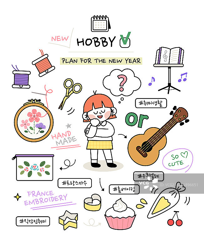 生活方式卡通形象线稿图片素材