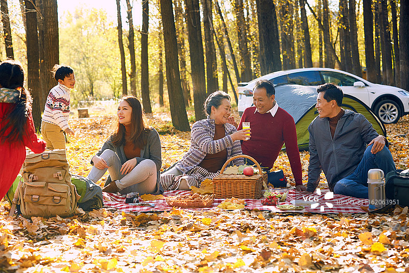 幸福家庭户外郊游图片素材