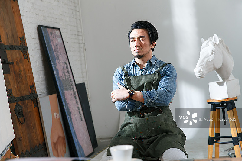 艺术家在冥想图片素材