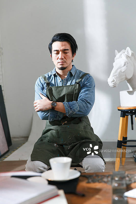 艺术家在冥想图片素材