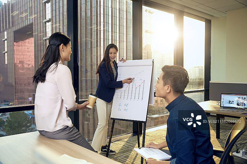 商务男女在办公室开会图片素材