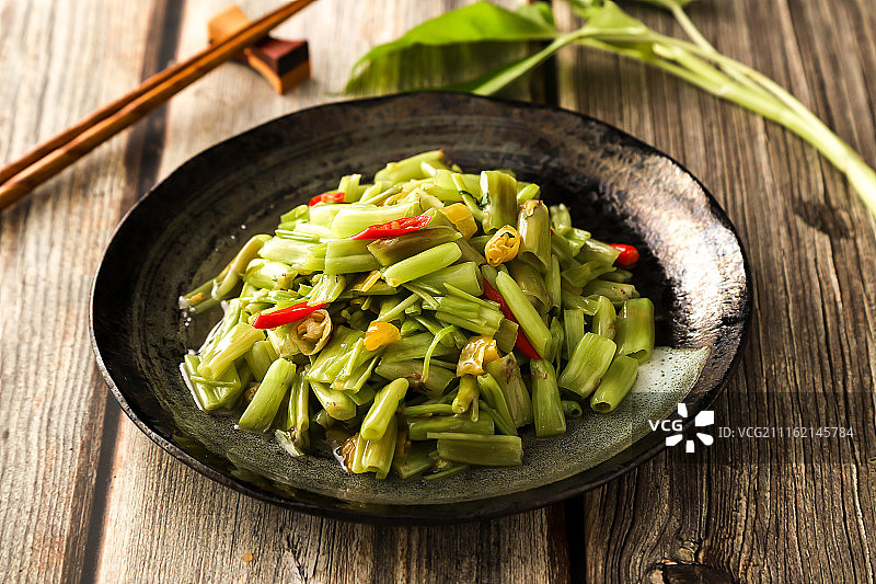 野山椒炒空心菜图片素材