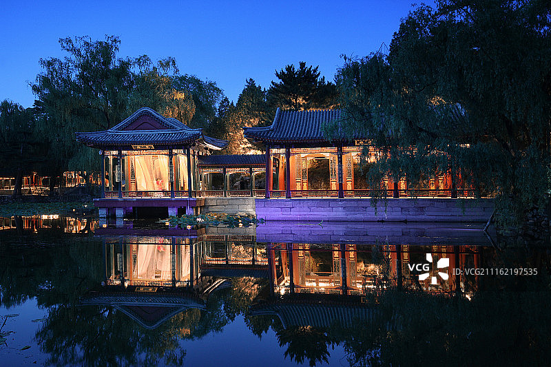 游园惊梦 夜游颐和园谐趣园图片素材