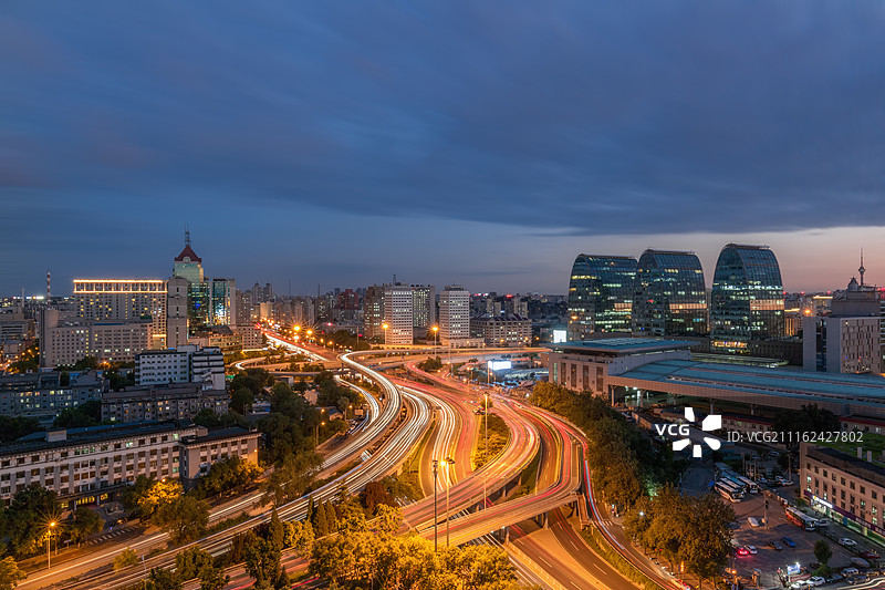 西直门桥夜景图片素材