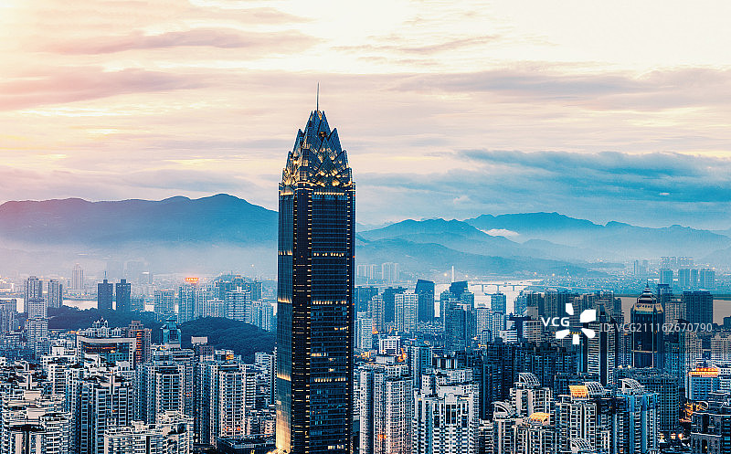 温州城市烟云图片素材