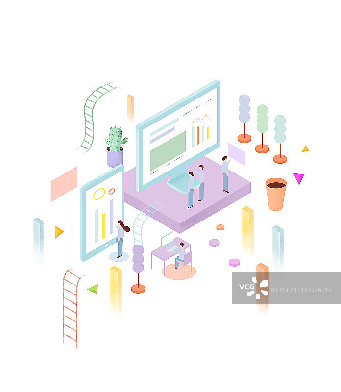 2.5D办公场景图片素材