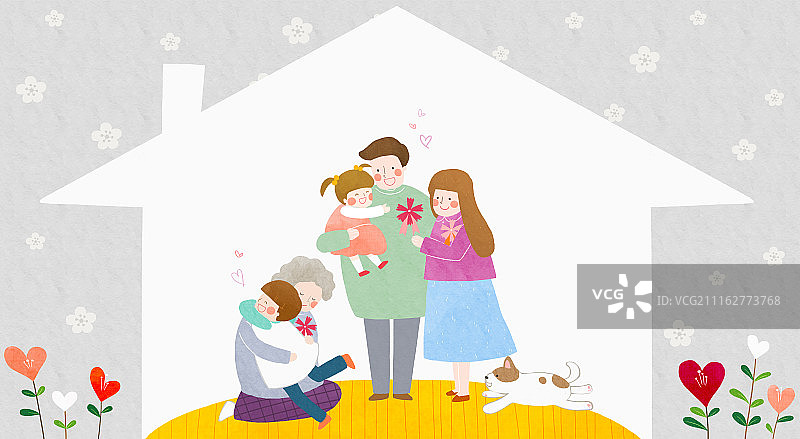 矢量插画 - 感恩老师和父母的辛勤付出图片素材