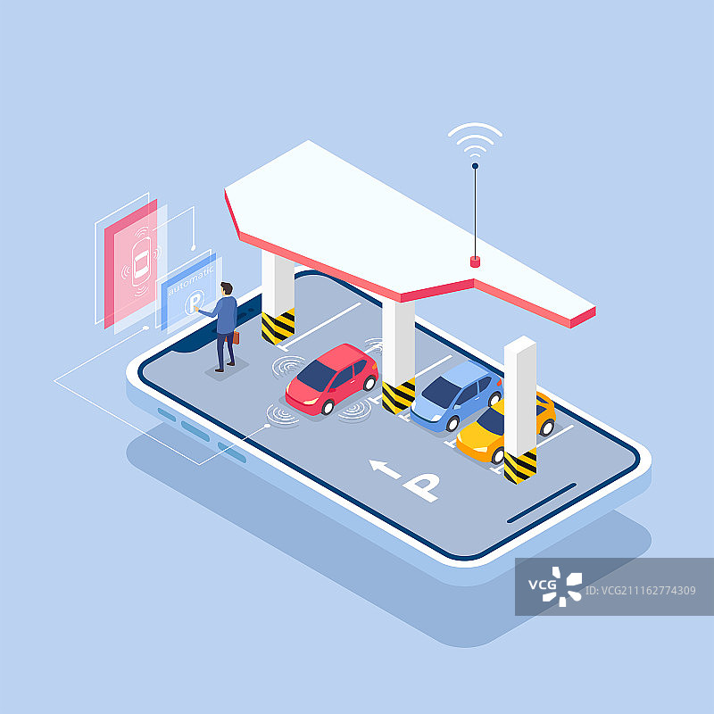 2.5D智能生活概念模板矢量插画图片素材