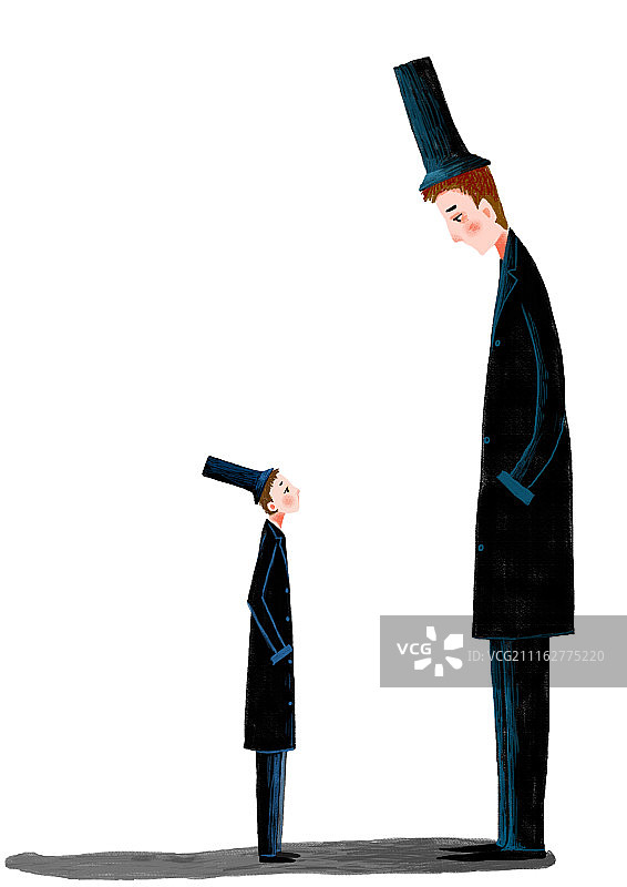 人物组图3000幅-大礼帽大绅士系列插画对话图片素材