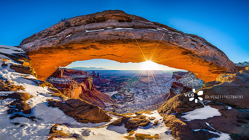 梅萨拱门日出时分图片素材