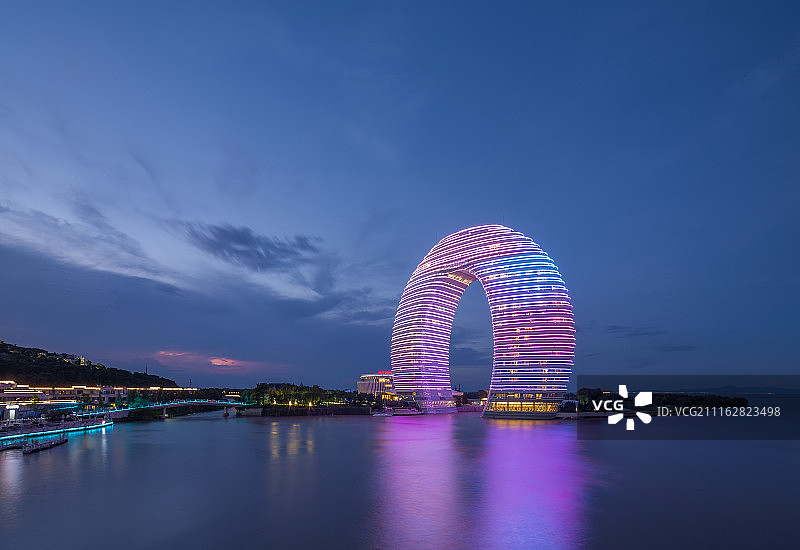 太湖月亮湾的美丽傍晚图片素材