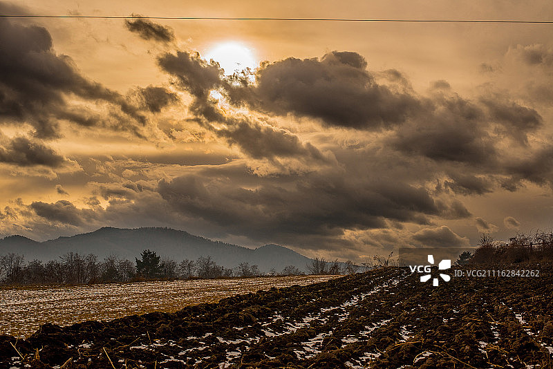 罗马尼亚日落图片素材