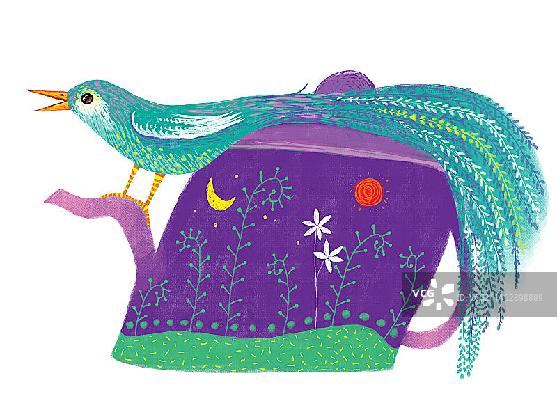 背景分离动物系列组图共3000多幅-水壶上的鸟图片素材