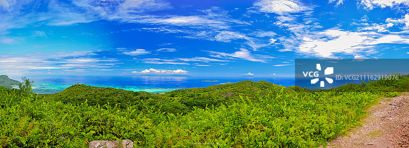 塞舌尔蓝天全景图片素材