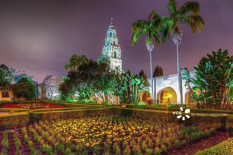 夜幕下的巴尔博亚公园图片素材
