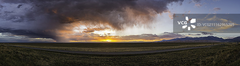 夕阳全景图片素材