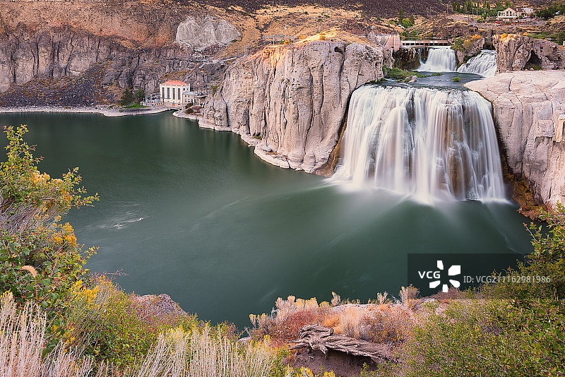 新娘面纱瀑布：美国爱达荷州图片素材