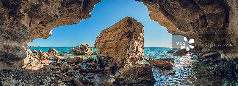 海滨岩石地貌风光图片素材