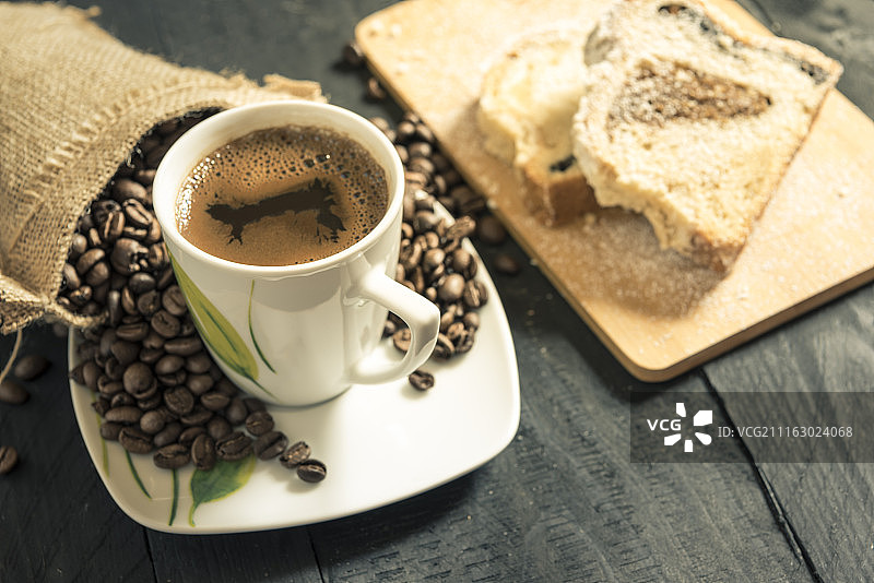 咖啡和磅蛋糕图片素材