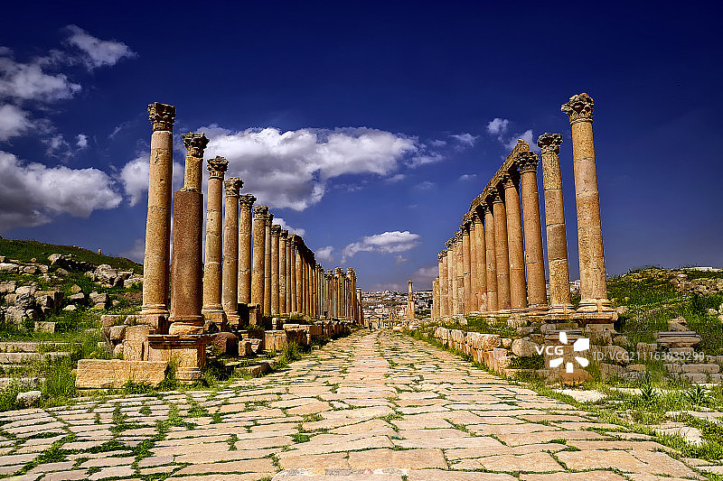 约旦杰拉什古神庙遗址图片素材