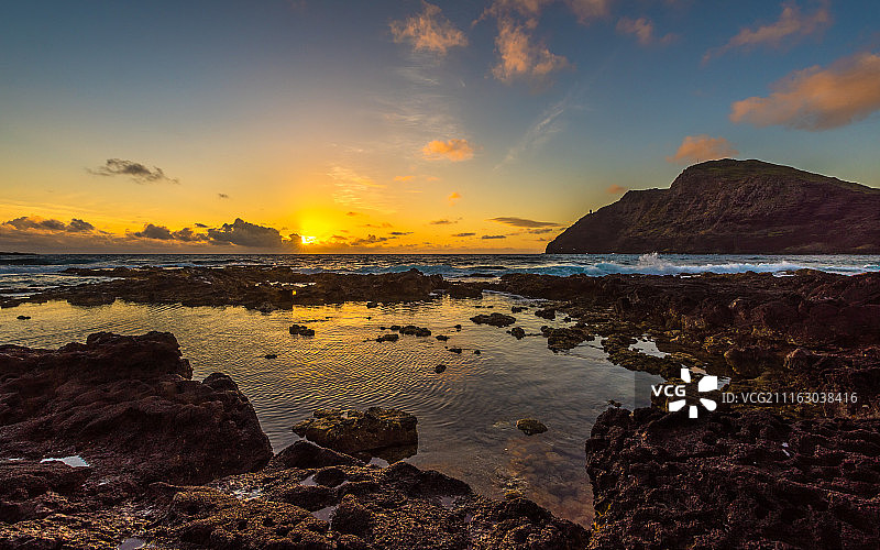 马卡普吾海滩公园的日出图片素材