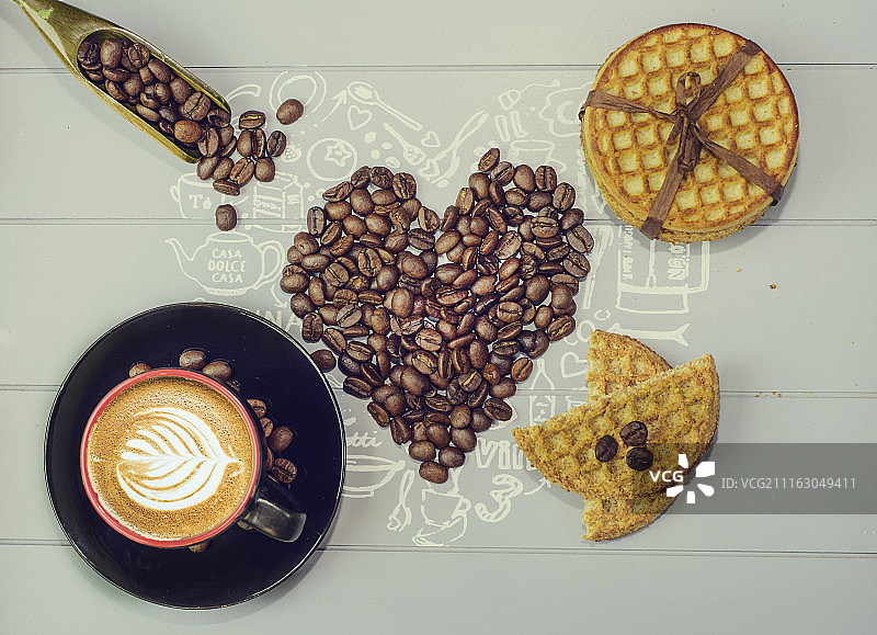 心形咖啡豆图片素材