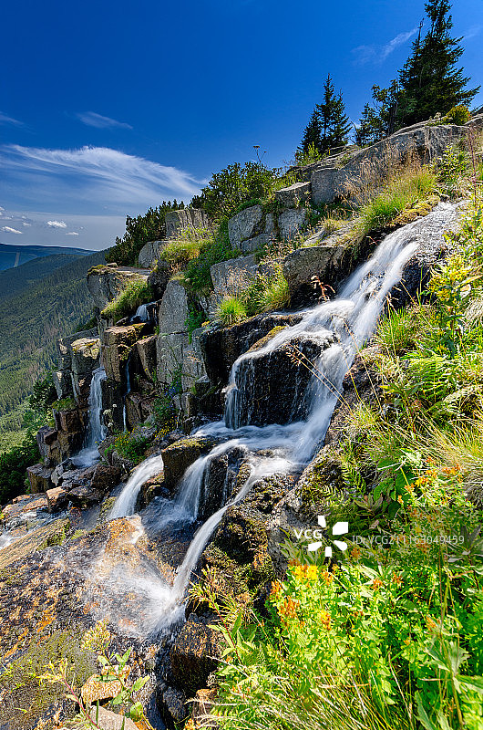 山中的瀑布图片素材