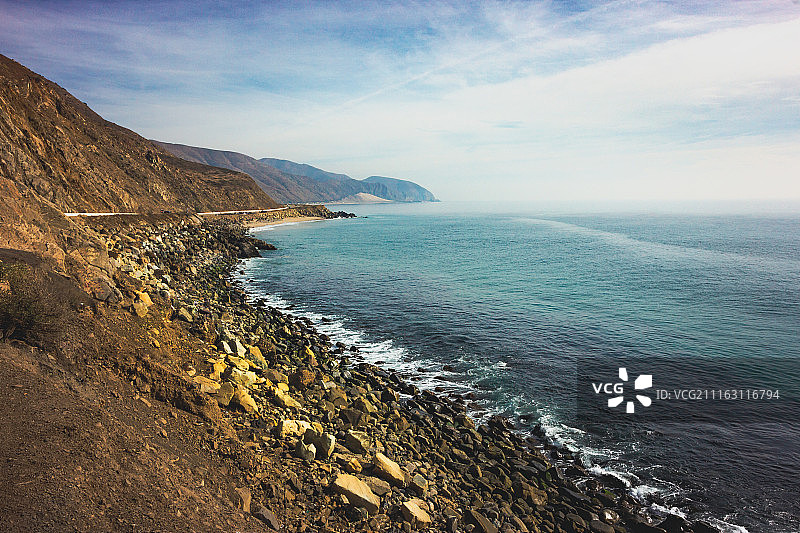 太平洋海岸公路标志性景观图片素材