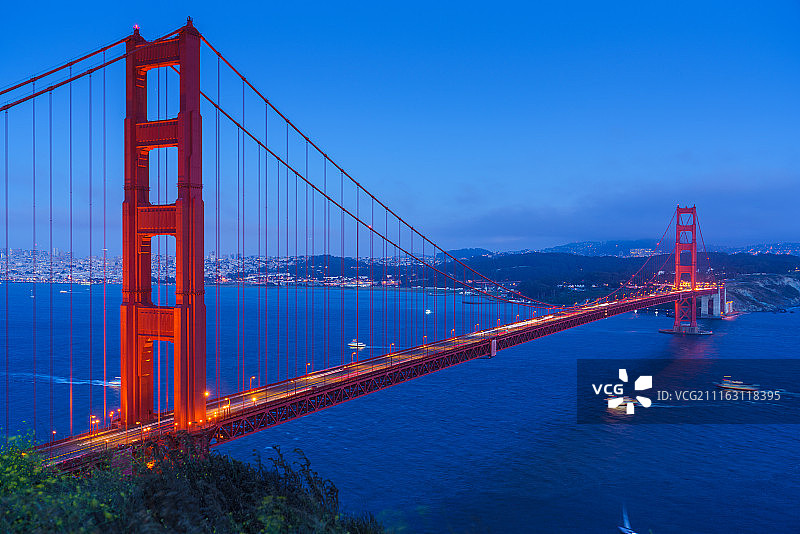 傍晚的金门大桥图片素材