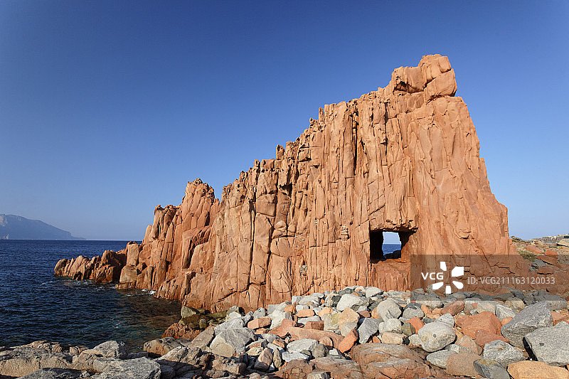 阿尔巴塔克斯的岩层，意大利撒丁岛图片素材