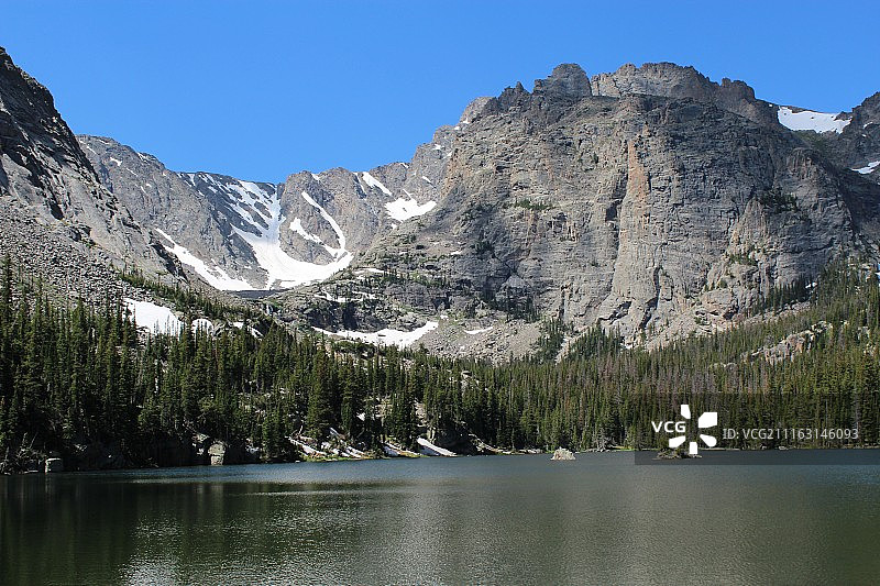 山中湖泊风光图片素材