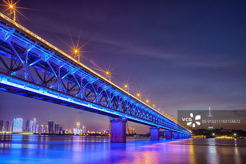 城市夜景桥梁景观图片素材