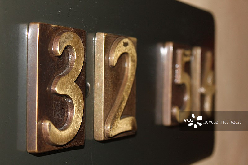 墙上的数字特写图片素材