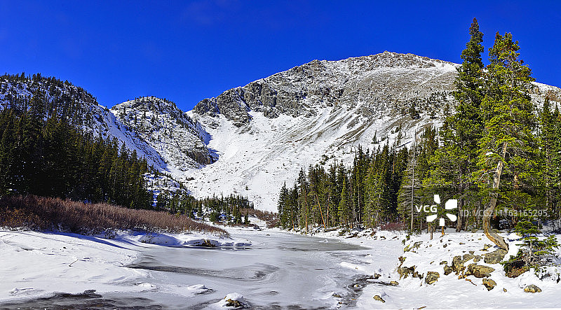 晴空下的山峰图片素材