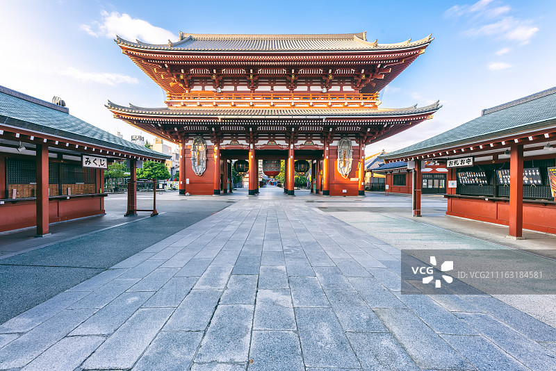 著名旅游景点日本东京浅草观音寺古代建筑五重塔祈福殿图片素材