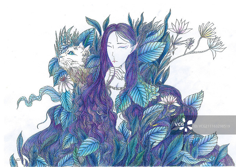 紫色女孩图片素材