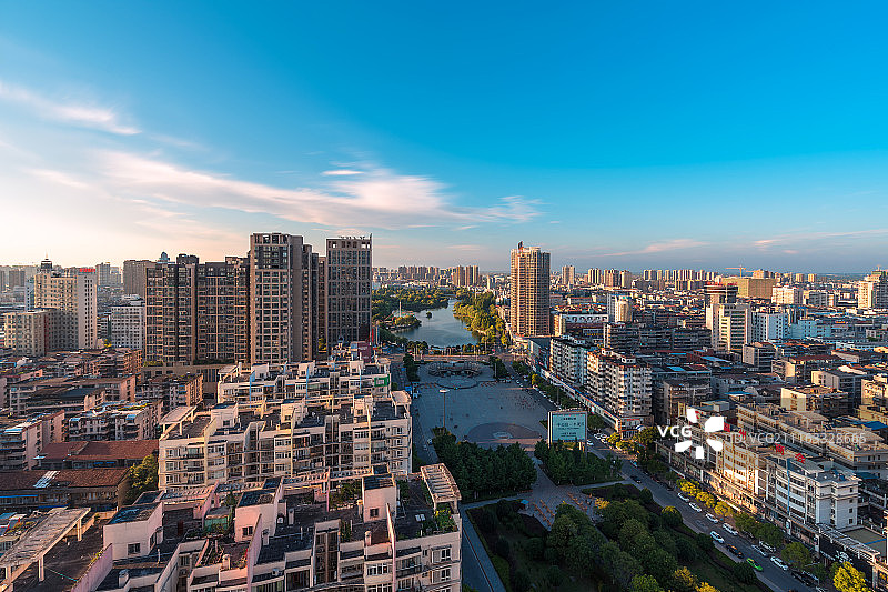 荆州沙市区沙隆达广场全景图片素材