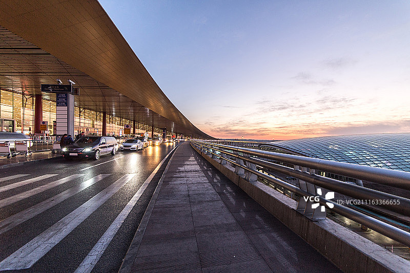 首都国际机场出发层图片素材