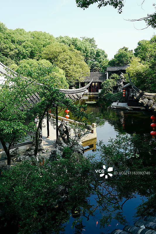 苏州同里古镇著名景点退思园图片素材