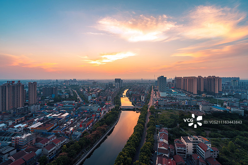 荆州区全景荆沙河图片素材