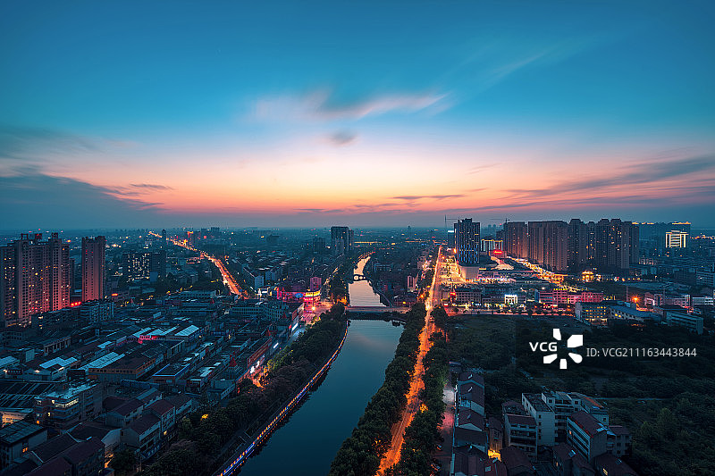 荆州区全景荆沙河图片素材