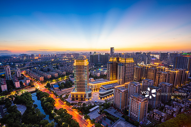 杭州萧山天际线图片素材