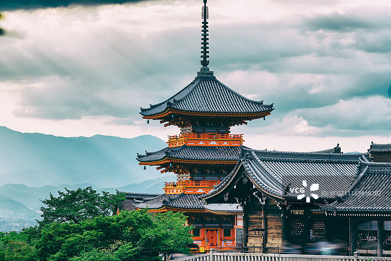 日本京都著名旅游景点清水寺图片素材